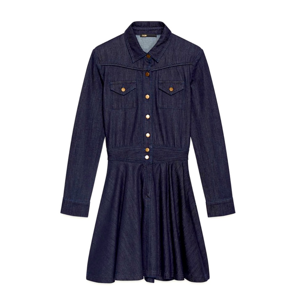 NWT MAJE RENNY DENIM DRESS SIZE MAJE 1